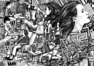 AI is everywhere, artwork by Ariyana Ahmad